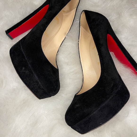 Christian Louboutin Vickybass 120 Black Suede Pumps - Picture 6 of 11